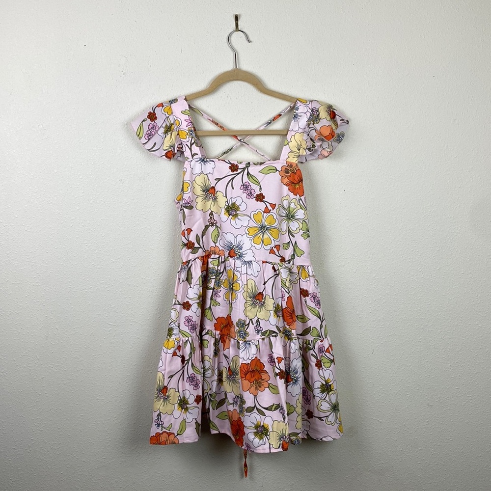 NWT Lottie & Holly / B.O.G. Collective | Pink Floral Fit & Flare Mini Dr…